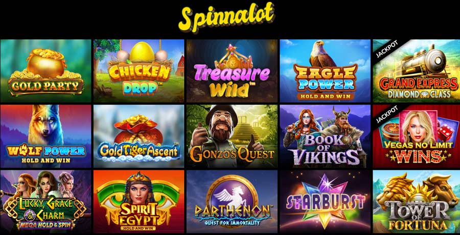 Video slots at Spinnalot casino